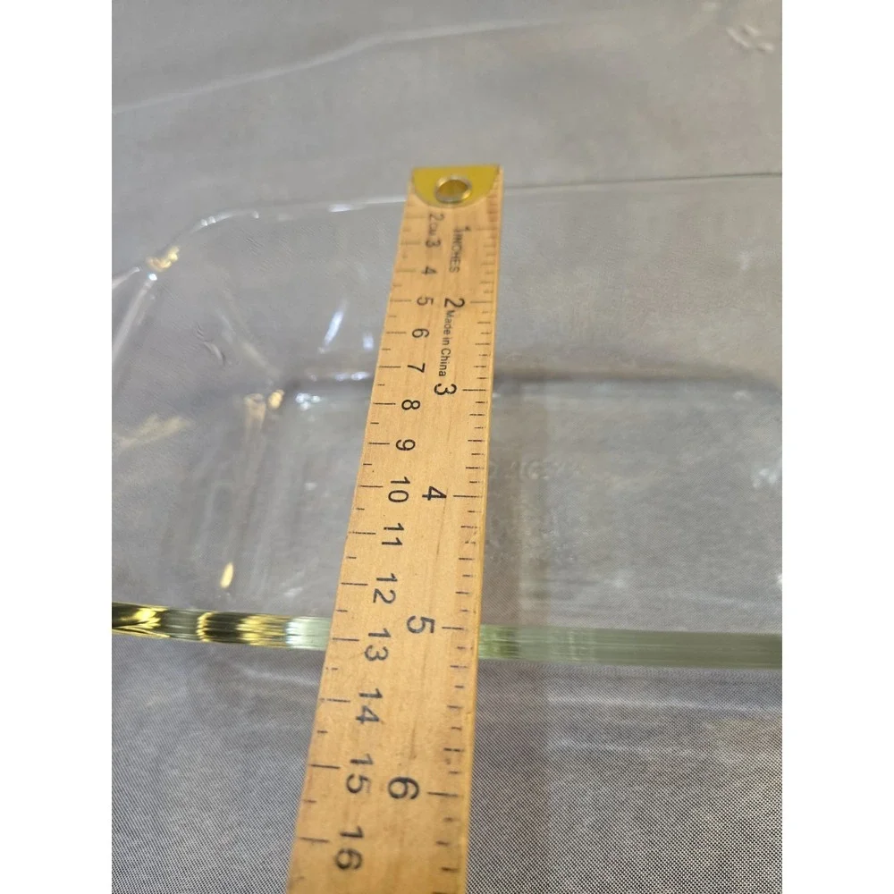 Pyrex Clear Glass Green Tint Loaf Pan  213-R- 1.5QT /1.5L Made In USA